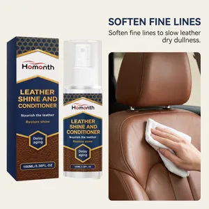 HOMONTH leather shine and conditioner spray for car seats, nourishes and softens fine lines.