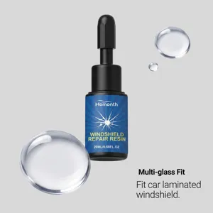Detailansicht Autoglas-Reparaturharz, 20ml Fläschchen mit Tropfer, klare Rissfüller für Autos.