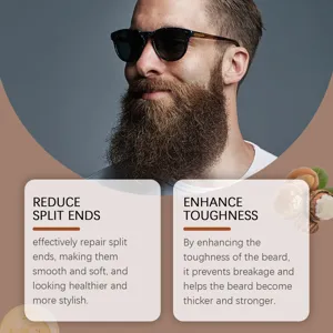 Men beard care essential oil for moisturizing, nourishing, and repairing split ends effectively.