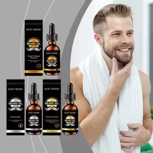 East Moon Bartöl Set für Männer mit süße Orange, neutral und Vanille Duftvarianten.
