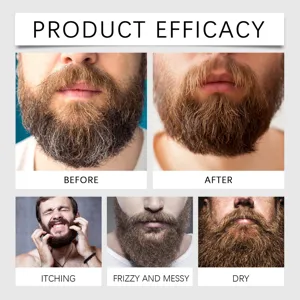 Detalle eficacia cuidado de barba antes y después resultados para picor y sequedad.