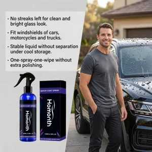Spray de revestimiento de vidrio HOMONTH 100ml, repelente lluvia para parabrisas de auto claro.