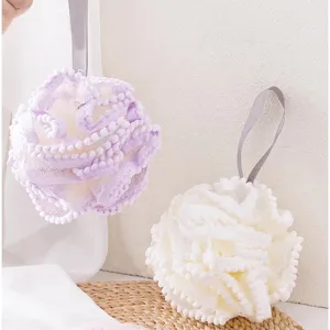 Grande Éponge de Bain Perle Filet Boule de Douche Pour Gommage Doux Et Corps Avec Sangle de Suspension Pour le Nettoyage Quotidien