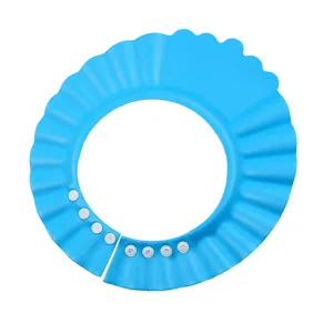 Adjustable baby shampoo cap and kids bath visor for safe hair washing experience.