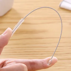 Stainless steel straw cleaning brush, long flexible wire brush for baby bottles and tubes.