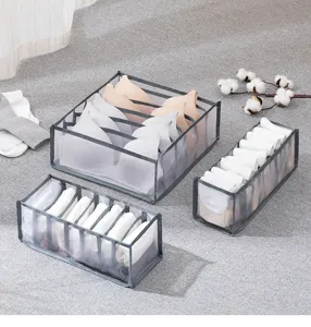 Scatola di immagazzinaggio pieghevole in rete per biancheria intima, organizer per reggiseni.