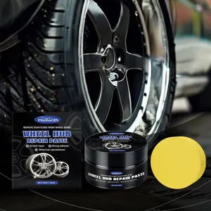 Pasta di Riparazione Mozzo Ruota Auto Detergente per Graffi Cerchioni Lucidatura Brillante Crema di Manutenzione con Spugna