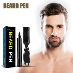 Kit penna e spazzola per barba East Moon da uomo, riempitivo impermeabile e strumento di styling.