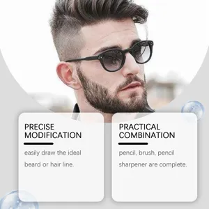 Beard pen and brush grooming kit for precise hair line and beard modification easily.