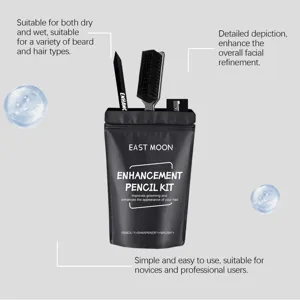 East Moon men beard and hair enhancement pencil kit with brush and sharpener for grooming.