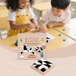 Dowmoo wooden intellectual puzzle building blocks set for kids spatial thinking development game.