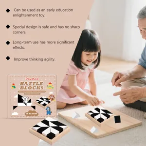 Montessori wooden puzzle block set for kids early education and brain training game toys
