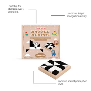 Wooden puzzle blocks toy for kids over 3 years old, improves shape recognition and spatial skills.