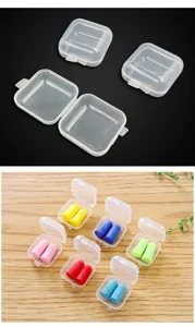 Clear plastic mini storage box, portable transparent containers for earplugs, pills, and jewelry.