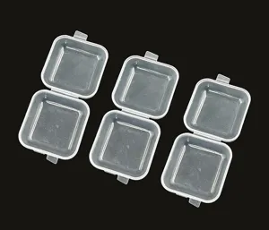 Clear plastic storage box detail view, perfect for small items organizing and daily use.