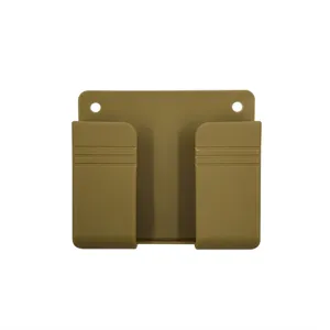 Wall mounted phone charging holder remote control storage box plastic khaki organizer stand
