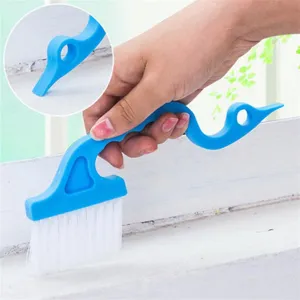 Plastic Gap Cleaning Brush Swan Shape Multi-functional Household Window Groove Cleaning Brush Dual Head Shoe Brush