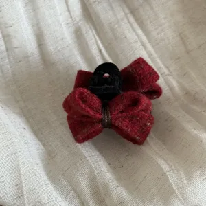 Rode tweed strik haarklem, kleine haarspeld voor dames styling en dagelijks gebruik.