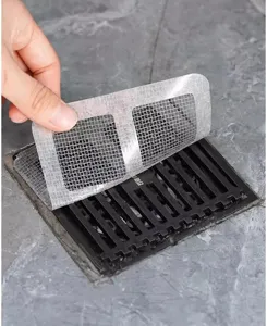 Disposable grid floor drain sticker mesh anti-clogging hair filter for bathroom kitchen sink use