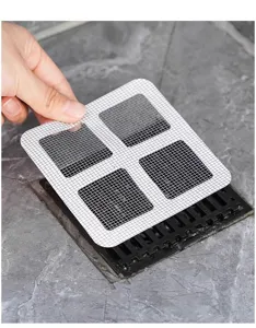 Disposable self-adhesive floor drain sticker mesh anti-clogging hair catcher for bathroom sink