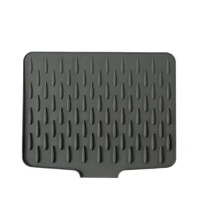 Tappetino scolapiatti in silicone con beccuccio, tappetino cucina antiscivolo termoisolante.
