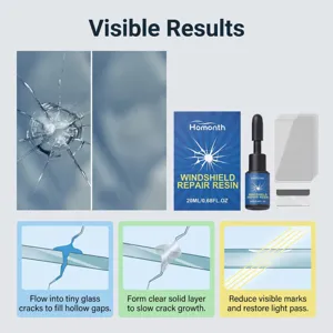 Windschutzscheibe Reparatur Harz Set mit 20ml Flussigkeit und Folien fur Autoglas Risse.