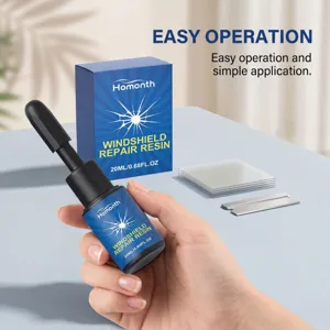 Homanth Windschutzscheibe Reparatur Harz Set für Auto Glas Risse Chips, 20ml klare Flüssigkeit.