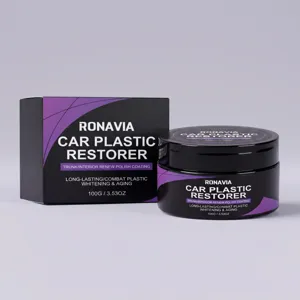 Car Plastic Restorer Paste Interior Dashboard Leather Renew Polish Coating With Cleaning Sponge Car Care Detailing Supply