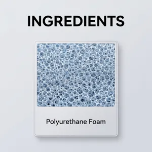 Gros plan de détail sur la structure en mousse de polyuréthane pour polisseuse auto.