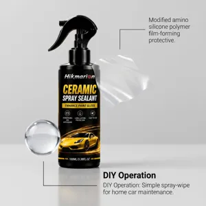 Detalle del sellador en spray cerámico Hikmarion con botella de 100ml y fórmula hidrofóbica.