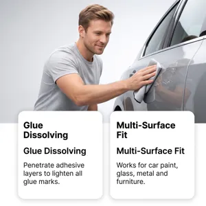 Car adhesive cleaner spray for removing glue marks, paint, glass, metal, and furniture.