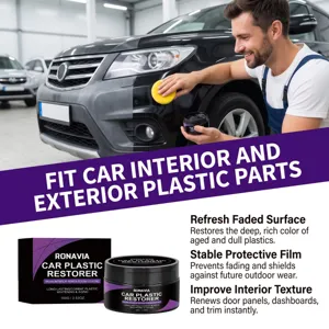 RONAVIA Car Plastic Restorer Cream for Interior and Exterior Trim Polishing and Protection 100g