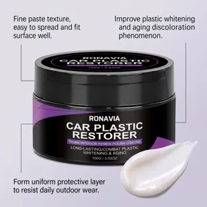 RONAVIA car plastic restorer detail showing 100g interior trim care and gloss polish.