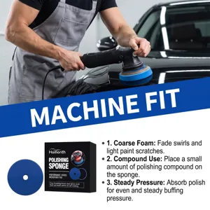 HOMONTH eponge de polissage auto pad microfibre pour polisseuse reparation rayure outil voiture