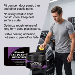 Car plastic restorer cream for automotive bumper trim interior surface care and renewal 100g