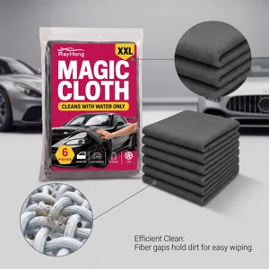 RAYHONG microvezeldoek set voorauto interieur en exterieur sterk absorberend XXL 6 stuks
