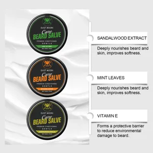 East Moon Set Bálsamo Para Barba Hombre Nutritivo Hidratante Cuidado 50g 3uds