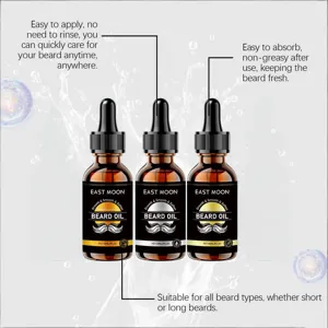 East Moon 30ml Bartöl Set, pflegendes Serum für Bartwachstum, Glättung und geschmeidigen Bart.