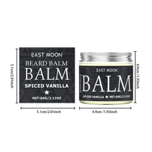 East Moon Spiced Vanilla Beard Balm 60g Nourishing Grooming Wax for Men Daily Care Jar