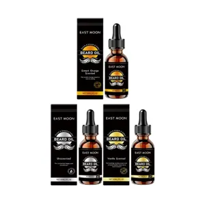 East Moon Herren Bartöl Set 30ml Pflege Erweichend Gesichtshaar Süße Orange Duft