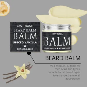 Vanilla beard balm detail showcasing smooth texture, natural formula and rich nourishing cream.