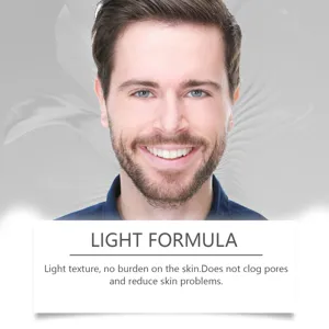 Men's concealer moisturizing cream detail shot, lightweight formula for skin care.