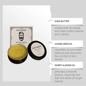 EAST MOON Men's Beard Balm 30g, nourishing and softening beard care with natural oils.