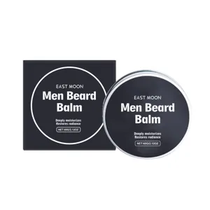EAST MOON Men Beard Balm 60g moisturizing beard care cream in box and tin container main view