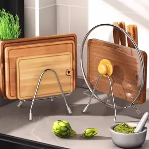 Multifunktionaler Edelstahl Küchen Topfdeckel Und Schneidebrett Halter Arbeitsplatte Organizer Aufbewahrung Ständer