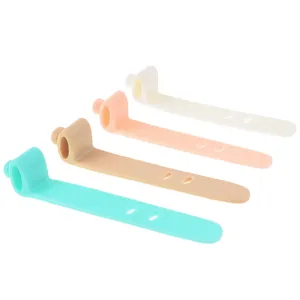 Confezione da 4 fascette in silicone per cavi auricolari anti-smarrimento organizer morbidi.