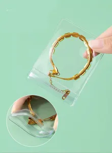 Transparent PVC ziplock jewelry storage bag, clear seal pouch for rings and necklaces.
