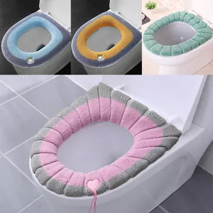 Thickened Plush Knitted Toilet Seat Cover Nordic Style O-Shaped Warm Washable Toilet Mat With Portable Handle