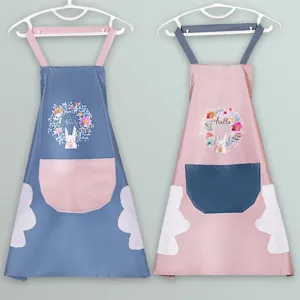 Küche Wasserdicht Öldicht Schürze Für Frauen Erwachsene Süßes Kaninchen Druck Latz Mit Taschen Und Handwischtuch Kochen
