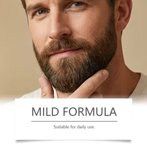 Close-up view of a well-groomed male beard with soft texture and daily grooming care details.